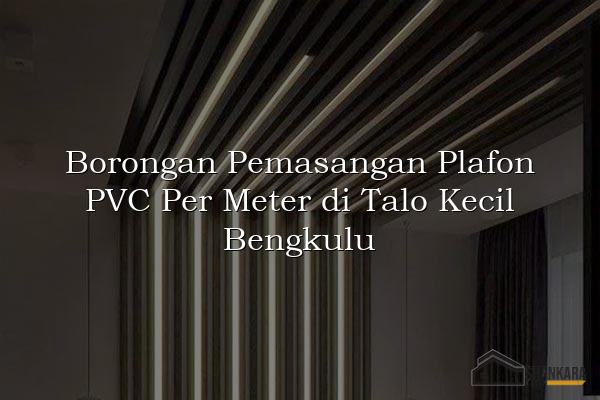 Borongan Pemasangan Plafon PVC Per Meter di Talo Kecil Bengkulu